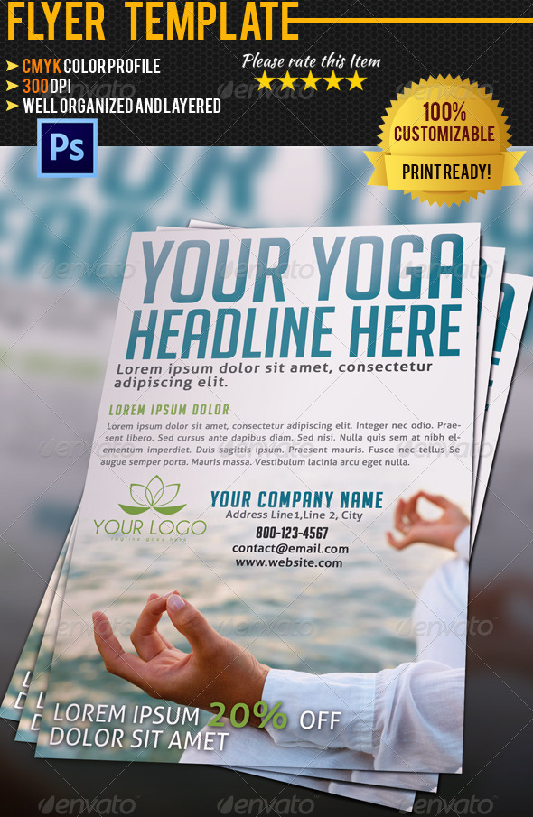 yoga flyer template by pmvch graphicriver yoga flyer template