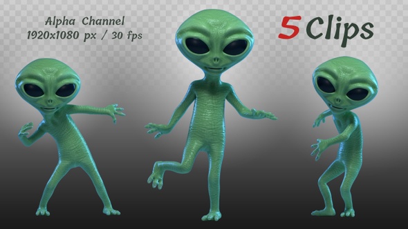 Alien Dancing (5-Pack), Motion Graphics | VideoHive