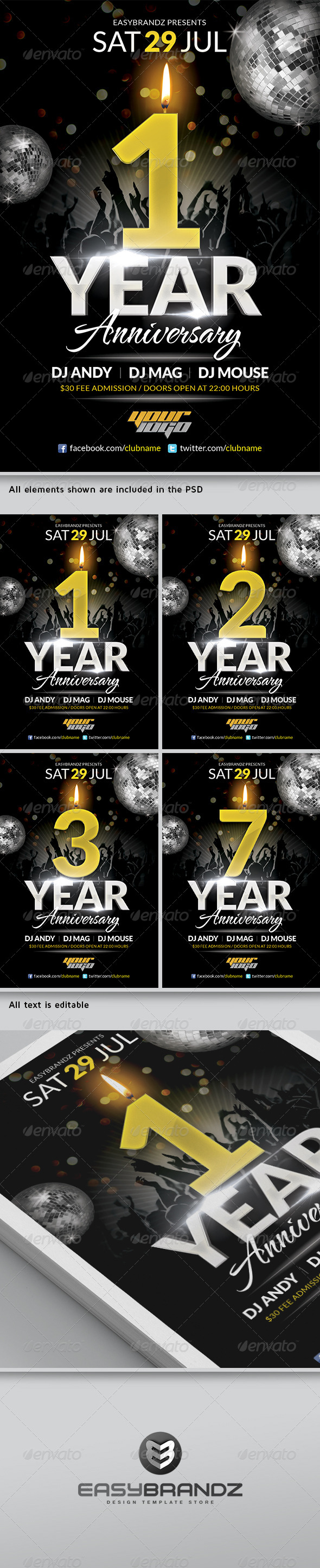 Anniversary Flyer Template - Events Flyers