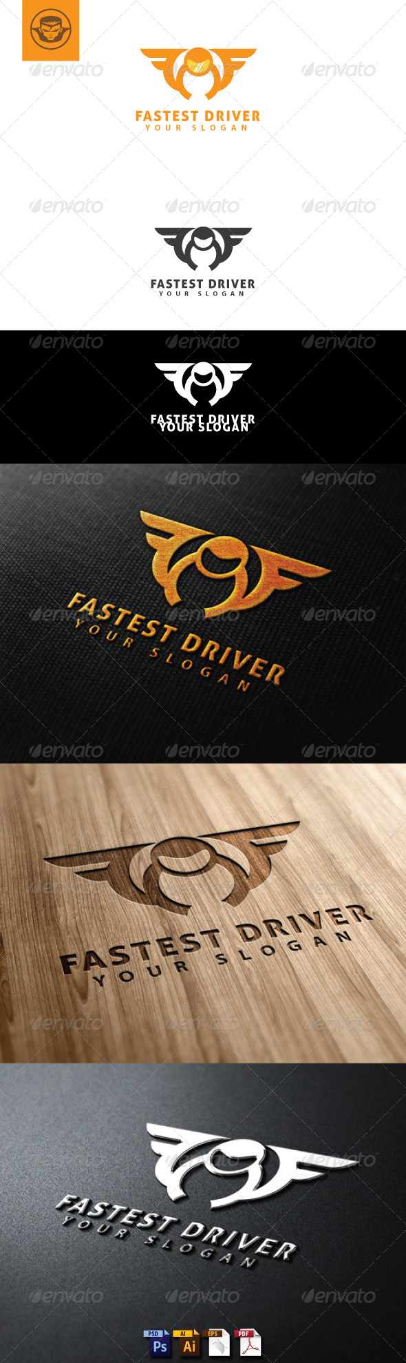 Fastest Driver Logo Template - Humans Logo Templates