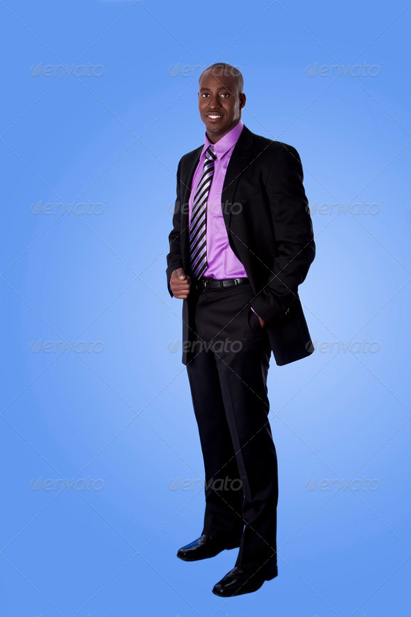 Happy African American business man - Stock Photo - Images