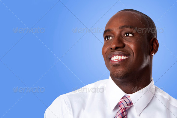 Happy African American business man - Stock Photo - Images