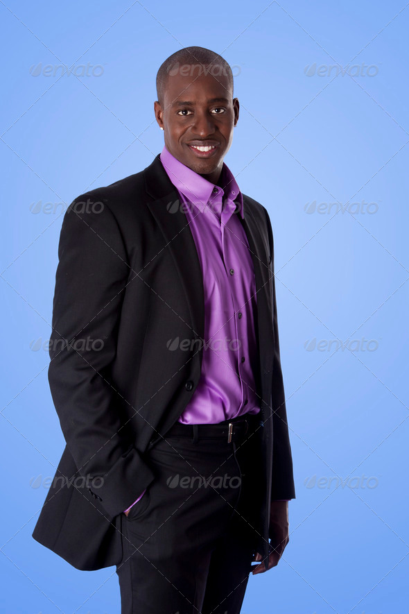 Happy African American business man - Stock Photo - Images