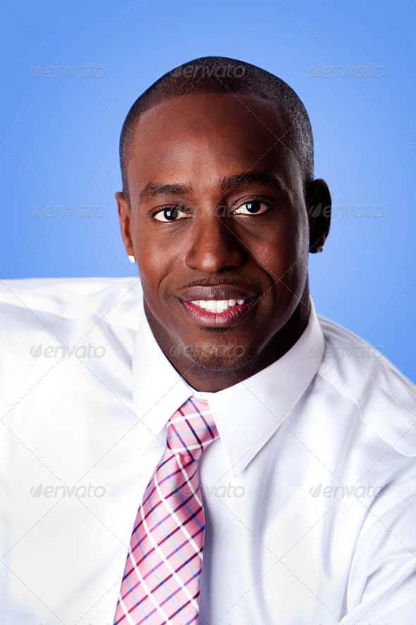 Happy African American business man - Stock Photo - Images