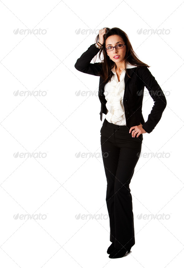 Stressed business woman - Stock Photo - Images