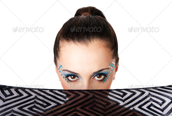 Beautiful female Fashion face - Stock Photo - Images