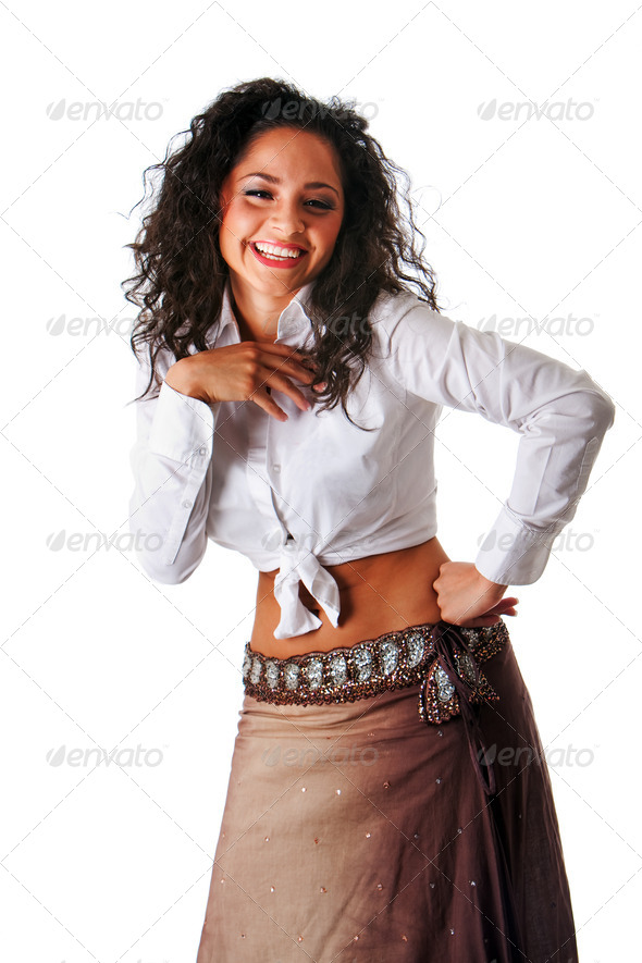 Fun and laughing beautiful woman - Stock Photo - Images