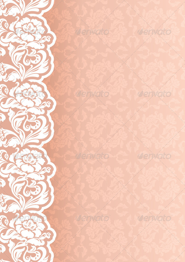 Flower Background with Lace - Backgrounds Decorative