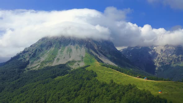 Aerial View Over Mountains Under Cloudy Sky in Summer Day in Komovi Mountains Montenegro alt