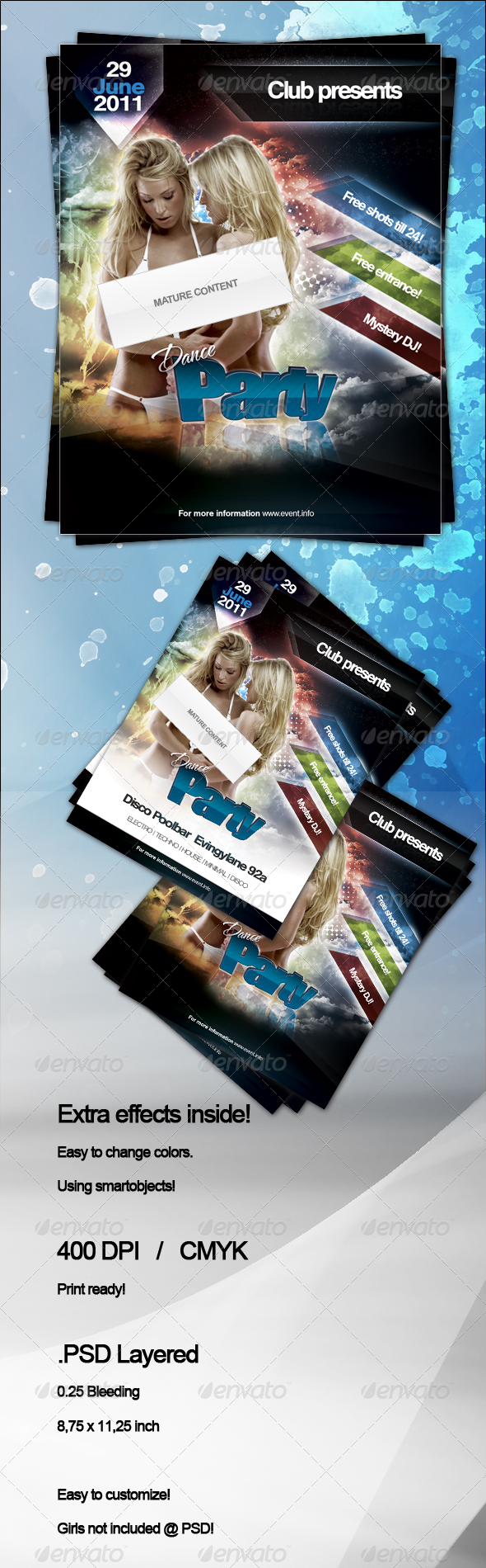 Dance Party Flyer/Poster - Clubs & Parties Events