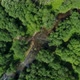 Aerial Overhead View Of Jeep Car Crossing River In Forest - VideoHive Item for Sale