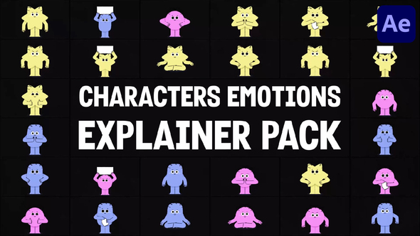 Characters Emotions Explainer Pack for After Effects Elements template preview