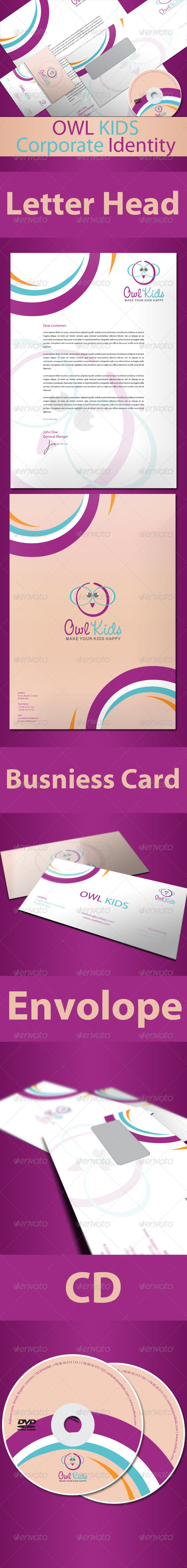 Owl Kids Corporate Identity - Stationery Print Templates