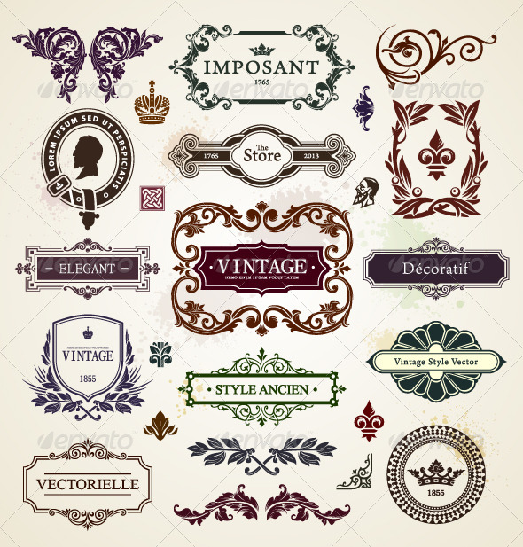 Vintage Design Elements - Decorative Symbols Decorative