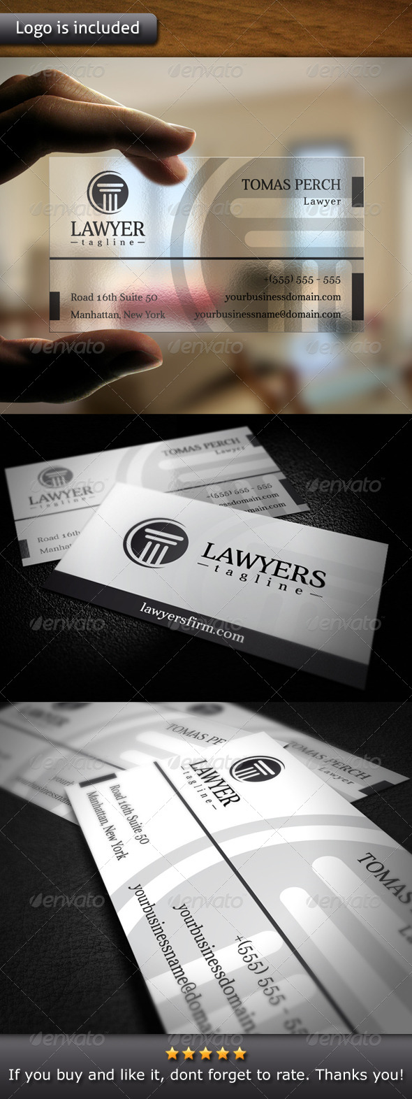 Law Firm Logo Business Card - Corporate Business Cards
