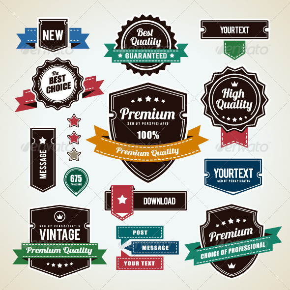Set of Vintage Badges - Vectors