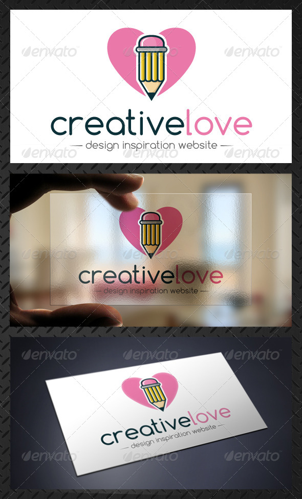 Creative Design Love Pencil Logo Template - Objects Logo Templates