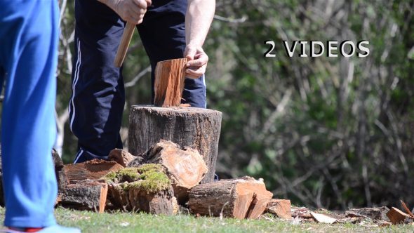 Man Splitting Logs 1