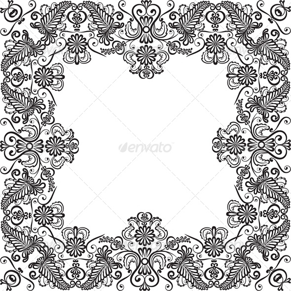 Lace Floral Frame - Flourishes / Swirls Decorative