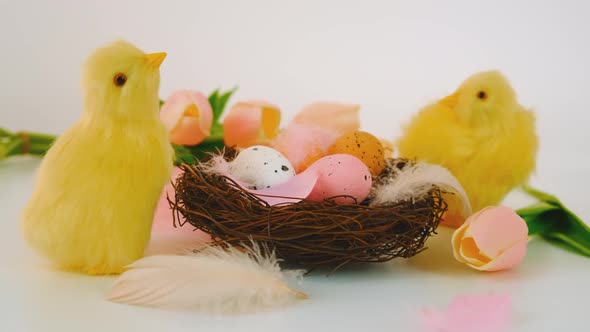 Beautiful Easter Background with Eggs alt