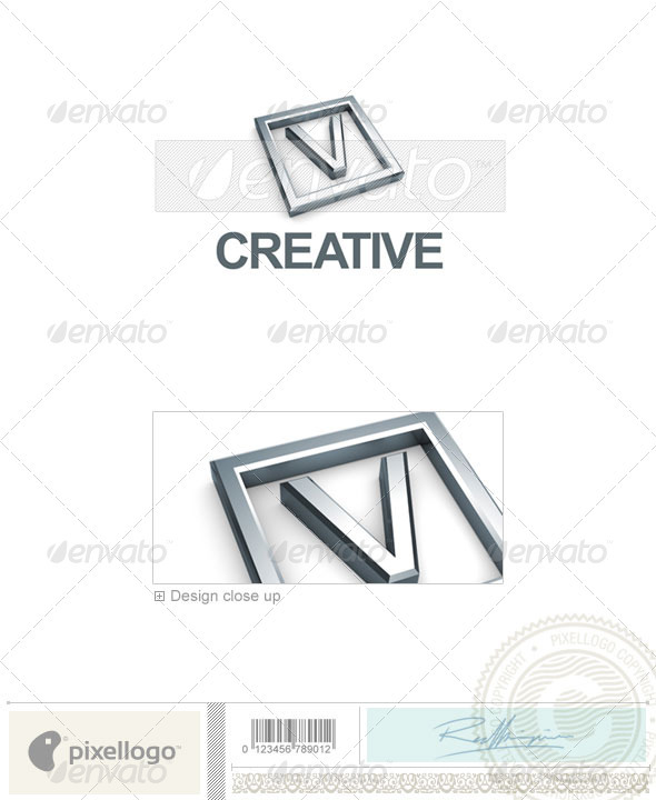 V Logo - 3D-295-V - Letters Logo Templates