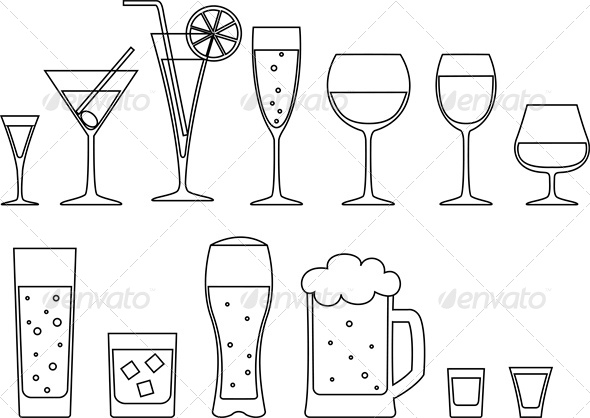 Set of Drinks - Food Objects