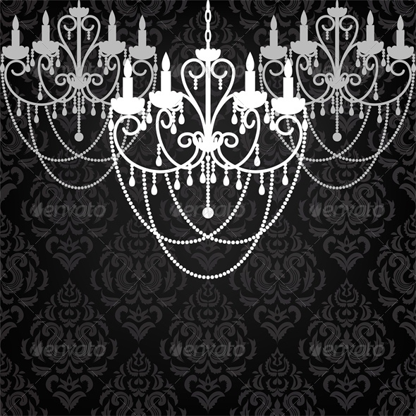 Antique Chandelier Light in Vintage Room - Man-made Objects Objects