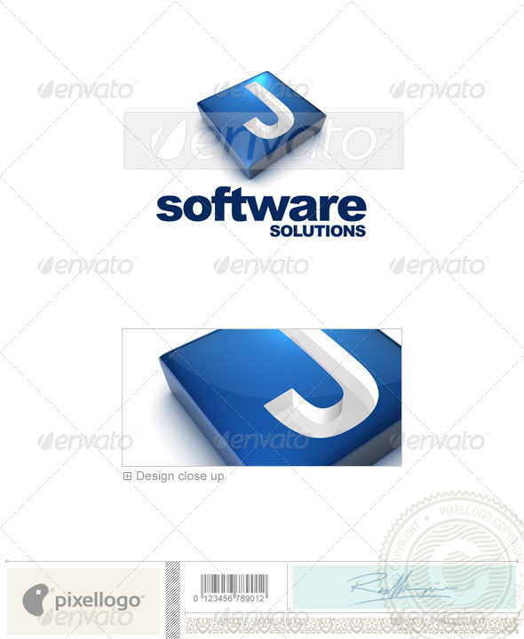 J Logo - 3D-644-J - Letters Logo Templates
