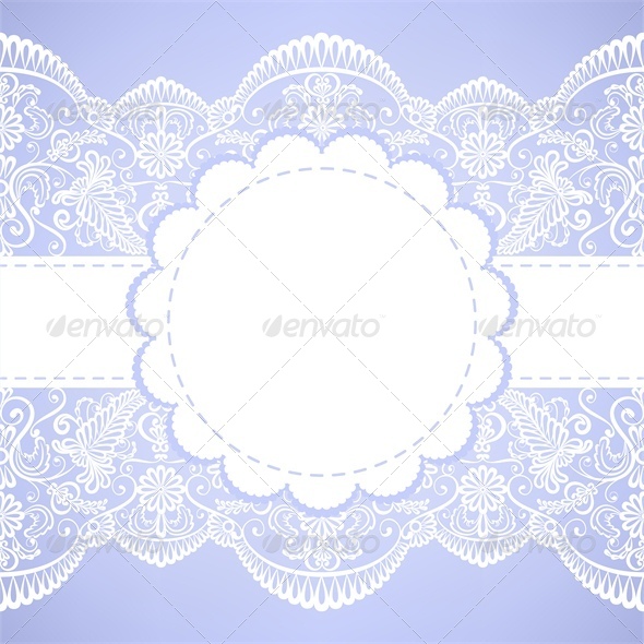 Wedding Invitation with Lace Border - Backgrounds Decorative