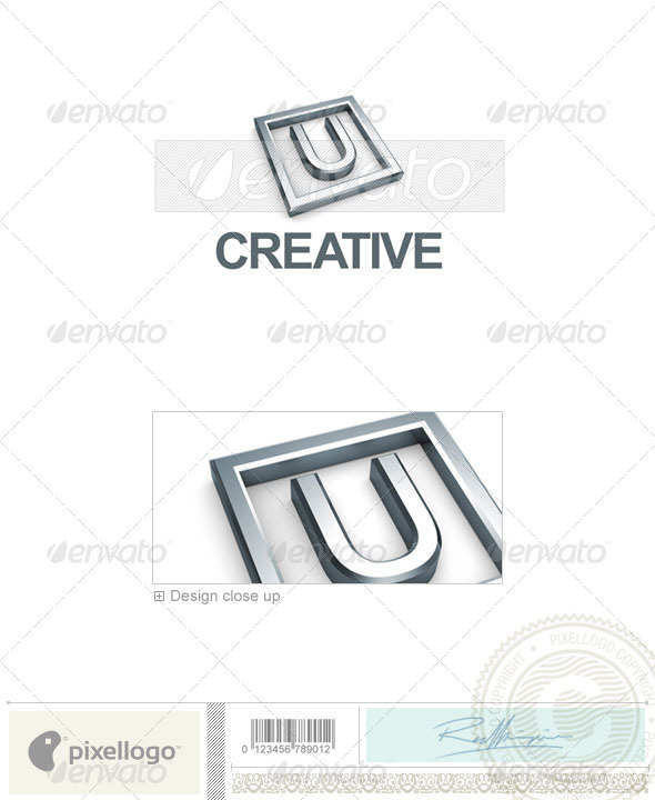 U Logo - 3D-295-U - Letters Logo Templates