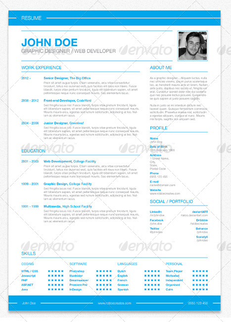 Clean Resume / CV by robbecreates | GraphicRiver