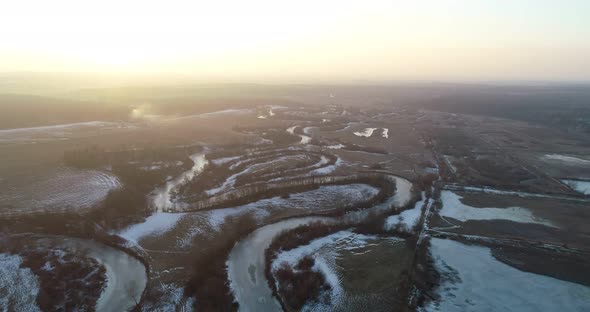 Frozen River At Sunset alt