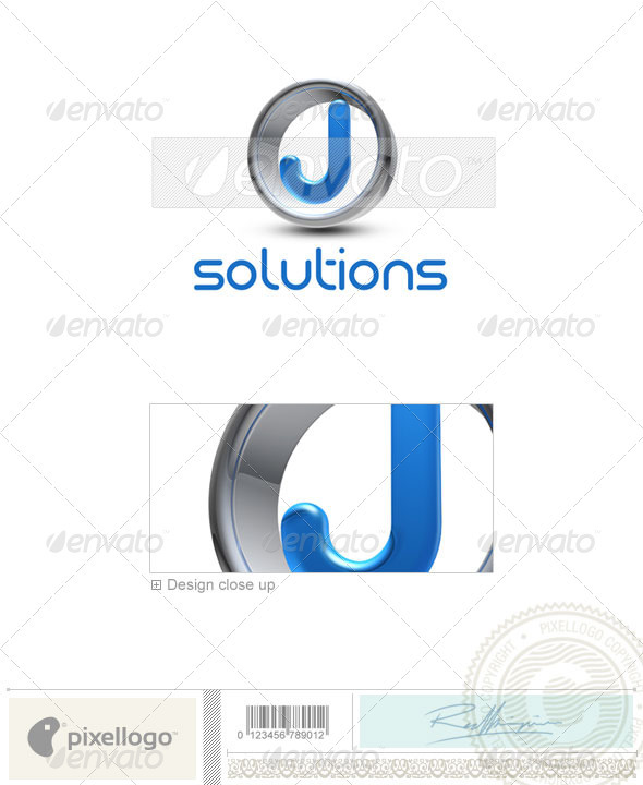 J Logo - 3D-288-J - Letters Logo Templates