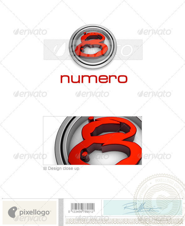 Numbers Logo - 3D-48 - Numbers Logo Templates
