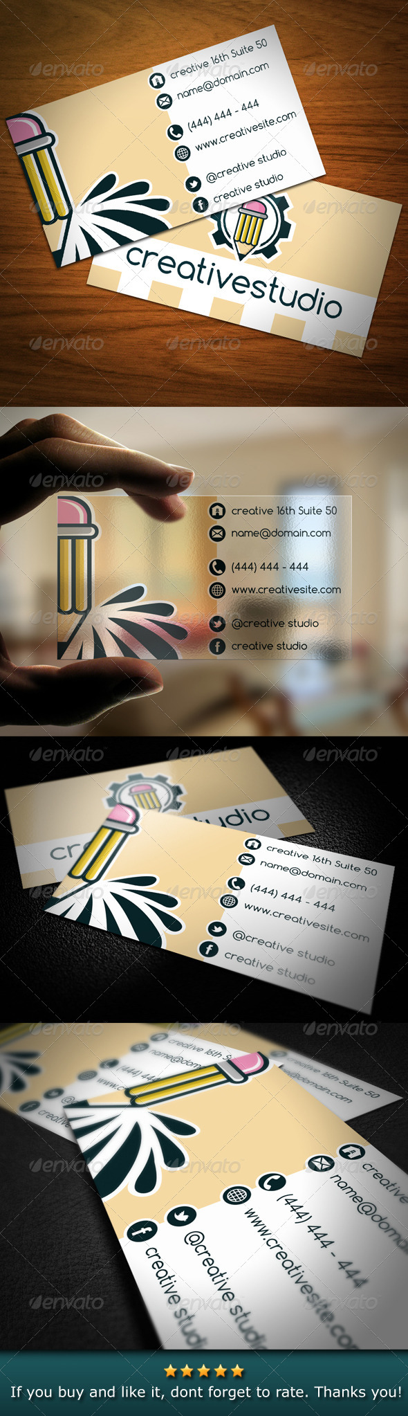 Creative Studio Pencil Business Card - Creative Business Cards