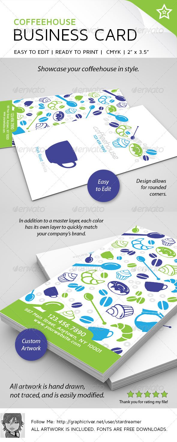 Business Card for Coffeehouse - Industry Specific Business Cards
