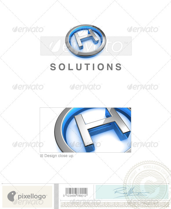 H Logo - 3D-683-H - Letters Logo Templates