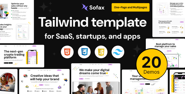 Sofax – Saas Startup Tailwind Template