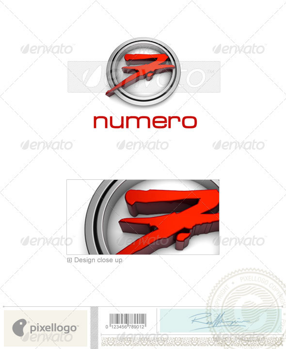 Numbers Logo - 3D-35 - Numbers Logo Templates