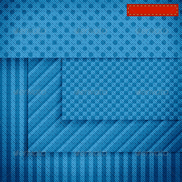 Blue Fabric Banners with Seamless Patterns - Patterns Decorative