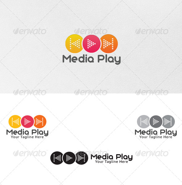 Media Play - Logo Template - Vector Abstract