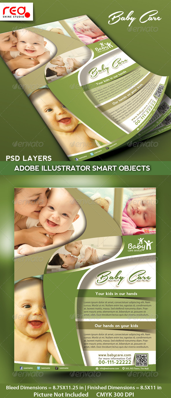 Kids Care Promotion Flyer/Poster Template - Commerce Flyers