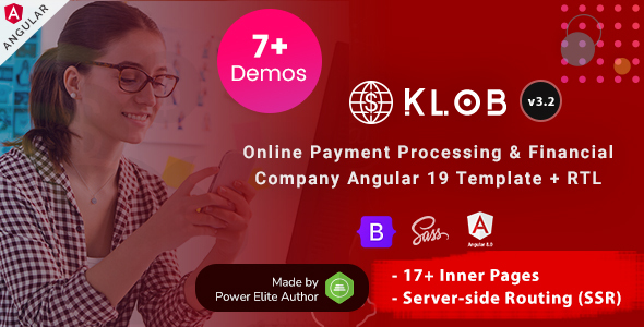 Klob - Banking & Online Payment Processing Angular 19+ Template