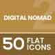 Digital Nomad Flat Multicolor Icons 