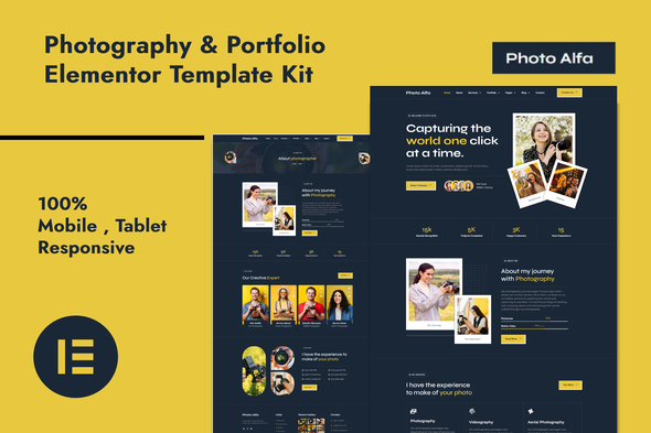 Photo Alfa - Photography & Portfolio Elementor Pro Template Kit