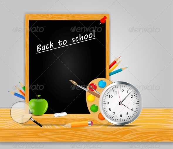 Back to School Vector Background - Backgrounds Decorative