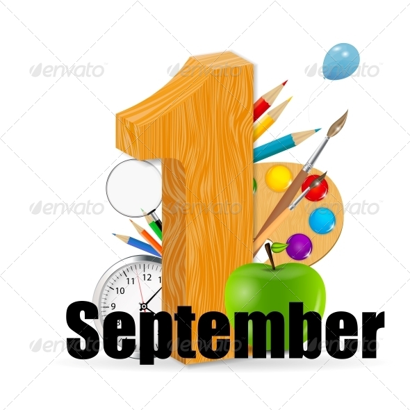 1 September Date Vector Illustration - Miscellaneous Conceptual