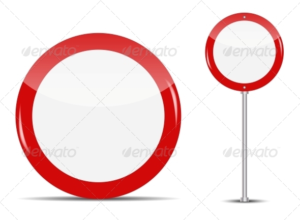 Vector Blank Traffic Sign Isolated on White - Web Technology