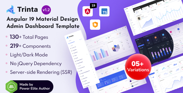 Trinta - Angular 19+ Material Design Admin Dashboard Template + SSR