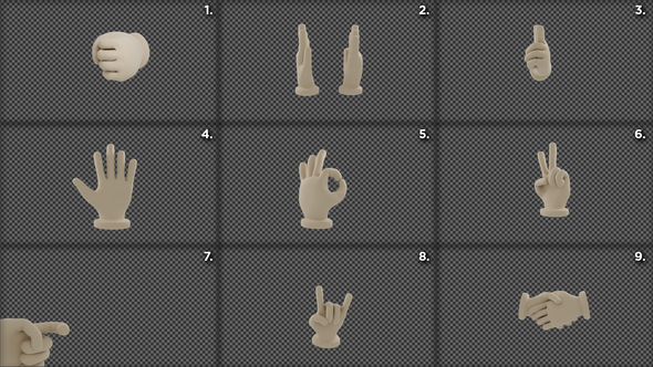 3D Hand's dynamic poses - PACK
